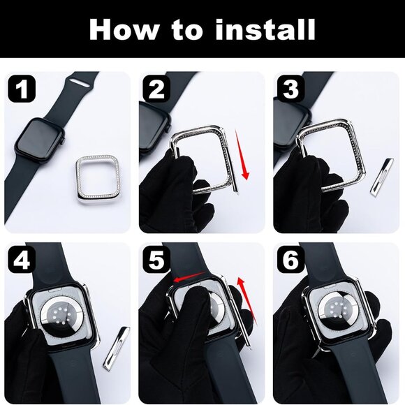 [Moissanite] 45mm Screen Protector Case for Apple Watch Series 9 8 7: D VVS1